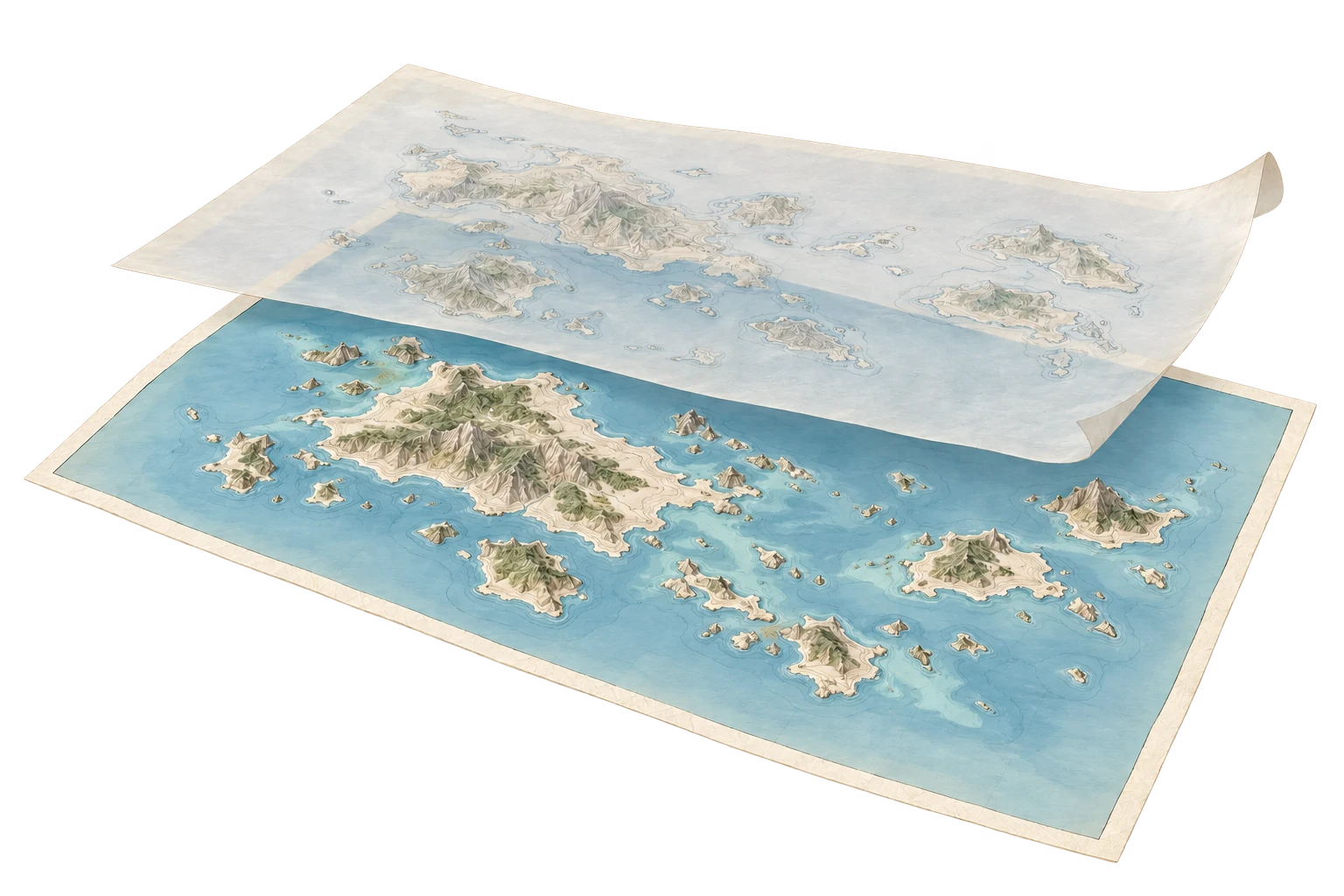 Illustrative chart with a translucent tracing layer